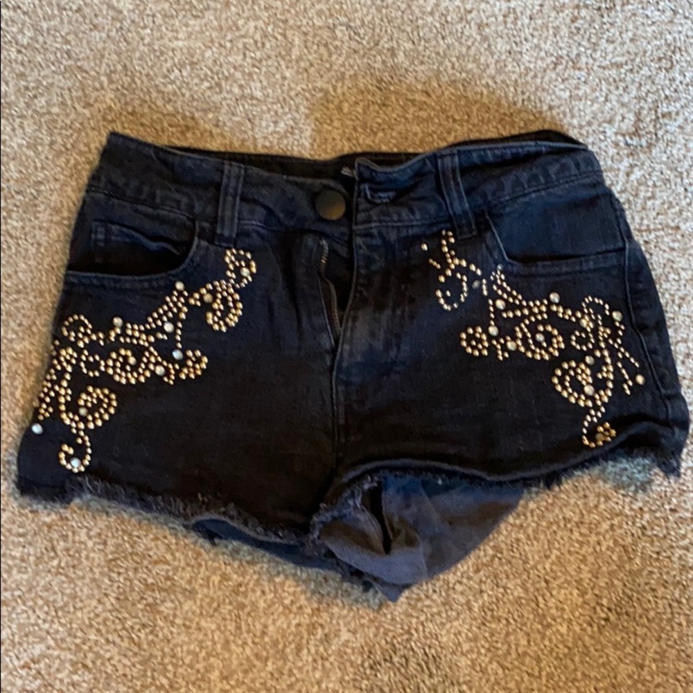 Black Jean Shorts